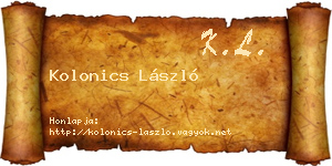 Kolonics László névjegykártya