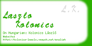laszlo kolonics business card