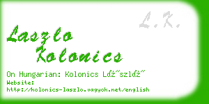 laszlo kolonics business card